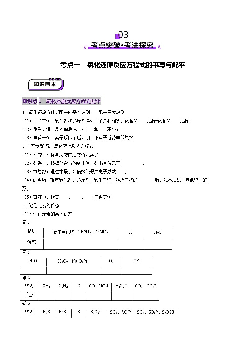 第05講 氧化還原反應(yīng)方程式的配平、書寫及計(jì)算（講義）（學(xué)生版） 2025年高考化學(xué)一輪復(fù)習(xí)講練測（新教材新高考）第3頁