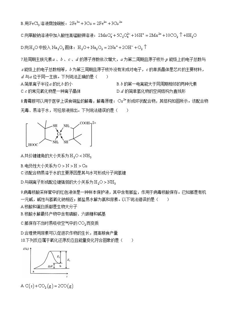 甘肃省定西市2022-2023学年高二下学期期末考试化学试题第2页