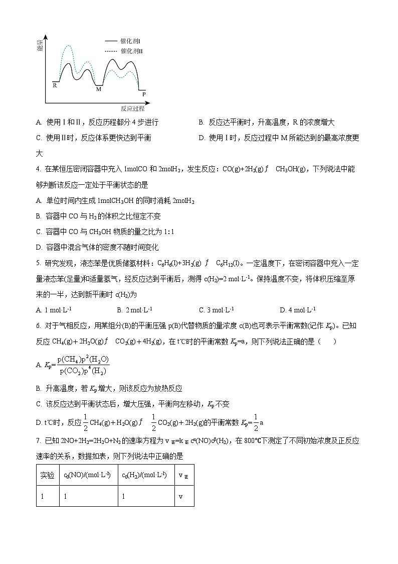吉林省长春市长春外国语学校2024-2025学年高二上学期9月月考化学试题 Word版无答案第2页