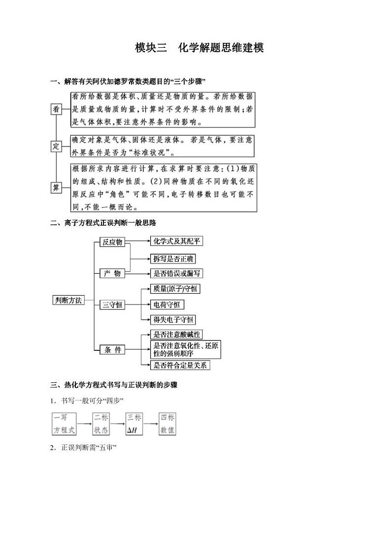 高考化学必背知识与解题秘籍:模块3.3 化学解题思维建模(学案)01