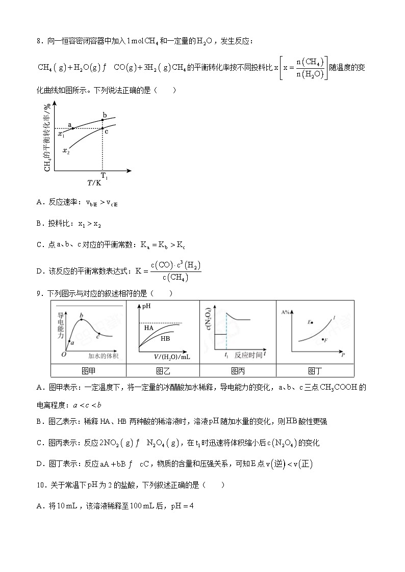 辽宁省锦州市渤海大学附属高级中学2024-2025学年高二上学期月考化学试题(无答案)03