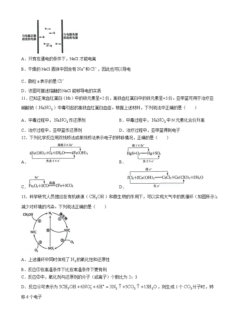山西省运城市2024-2025学年高一上学期10月联合测评化学试题第3页