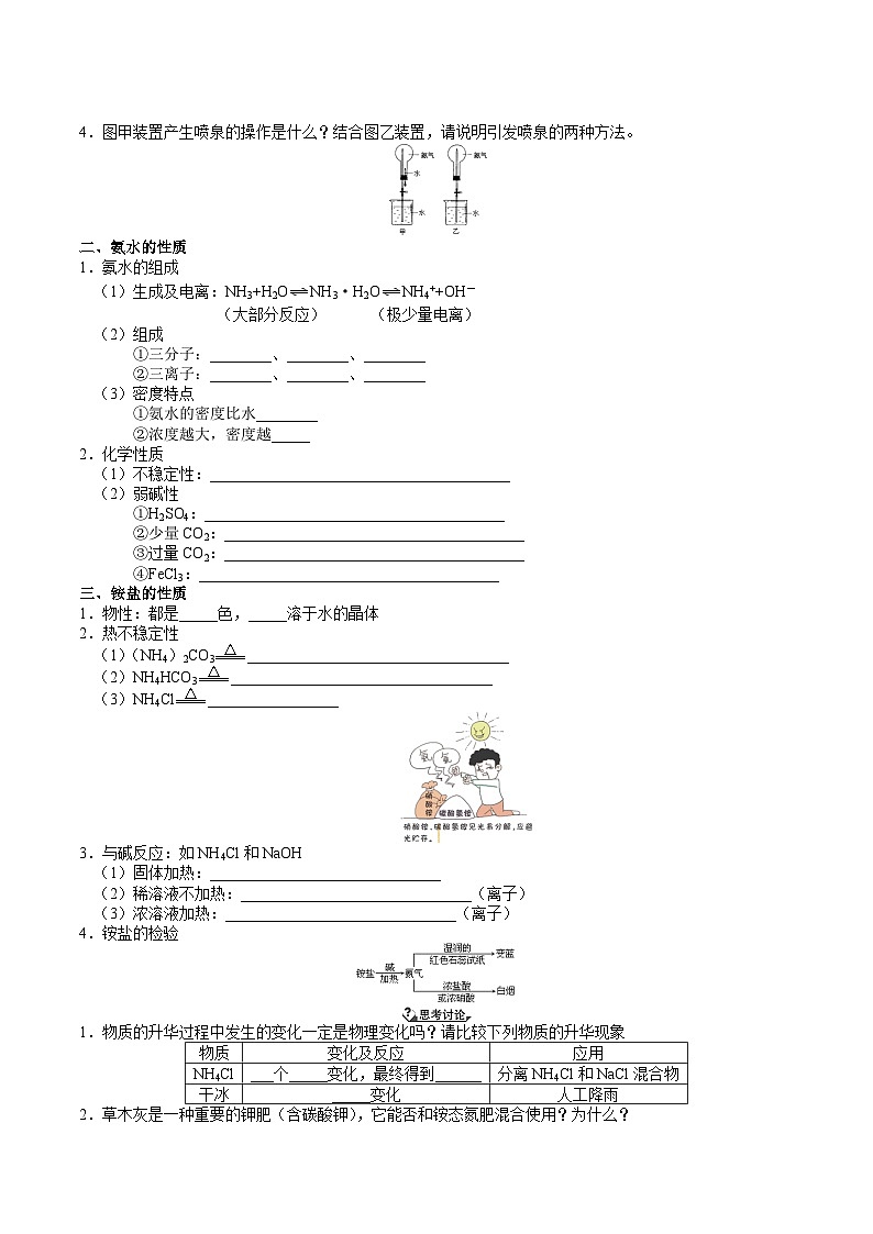 第15讲 氨气和铵盐-新高一化学暑假精品课程(鲁科版2019)(原卷版)第2页