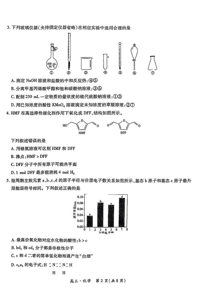 江西省红色十校2025届高三上学期第一次联考试卷化学第2页