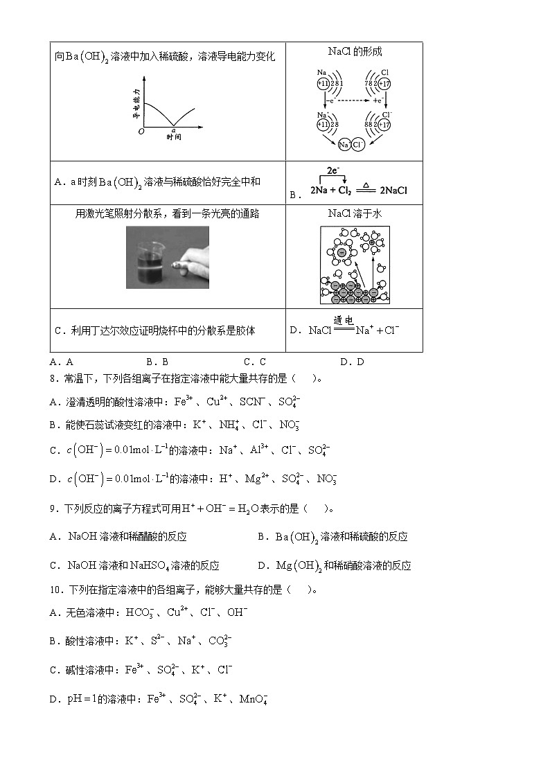 江西省分宜中学2024-2025学年高一上学期第一次月考 化学试题(无答案)第2页