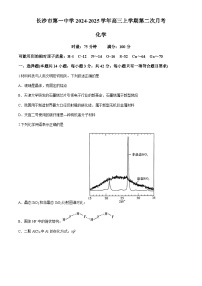 湖南省长沙市第一中学2024-2025学年高三上学期第二次月考化学试卷（含解析）