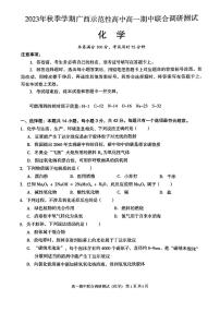 广西示范性高中2023-2024年上学期联合调研测试高一化学