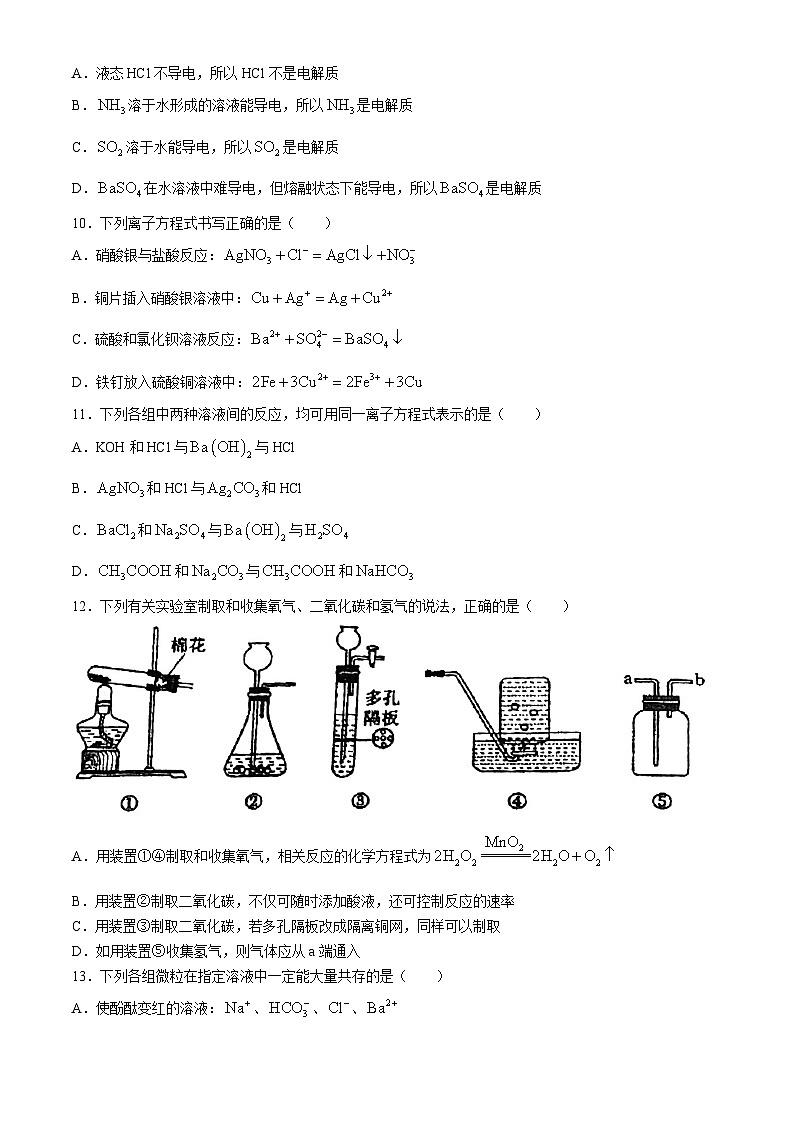 广东省肇庆市龙涛外国语学校2024-2025学年高一上学期10月月考 化学试题(无答案)第2页