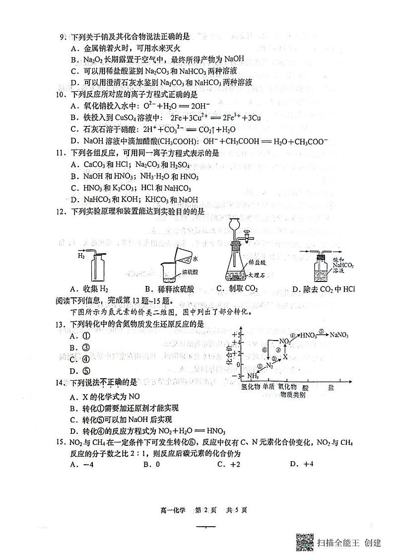 2024.10南通月考化学试卷第2页