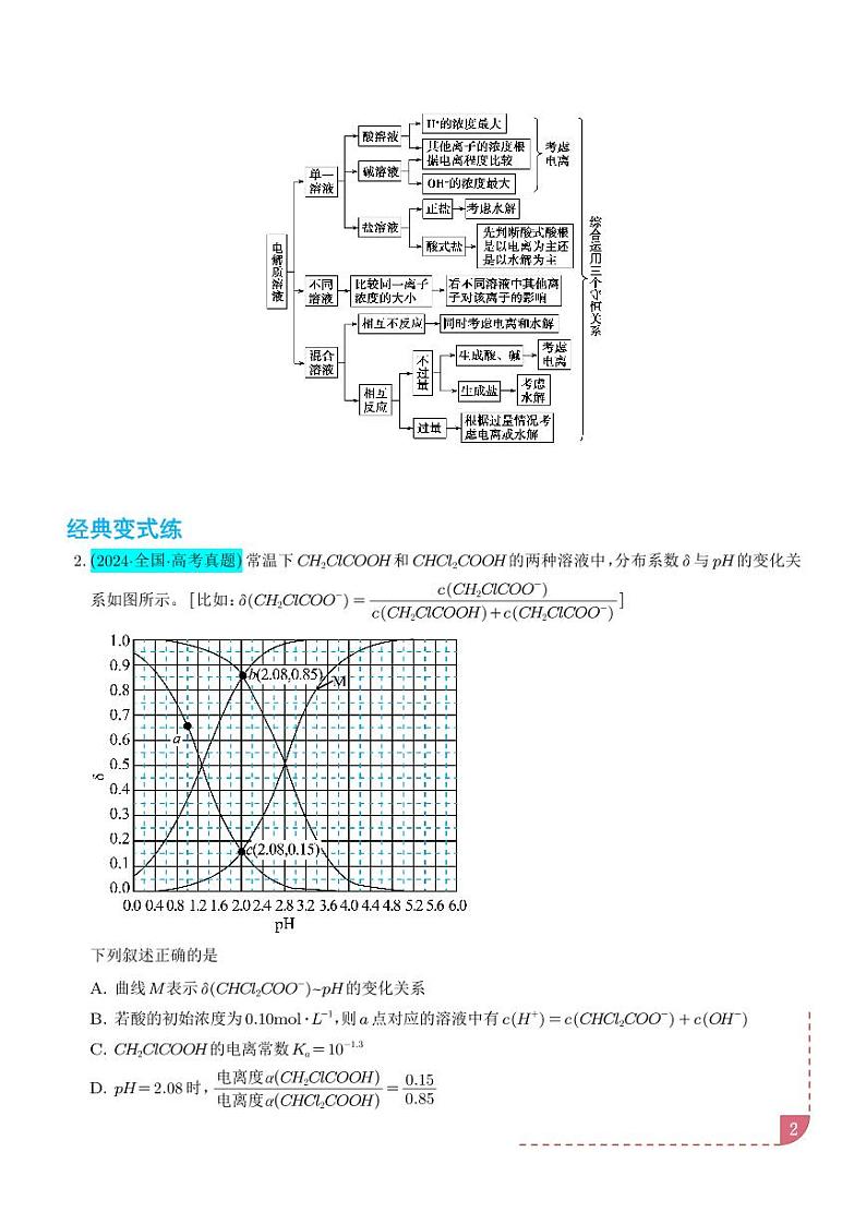 水溶液中的三大守恒和浓度大小比较学案--高考化学微专题02