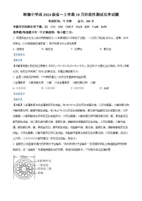 四川省成都市树德中学2024-2025学年高一上学期10月月考化学试卷(Word版附解析)