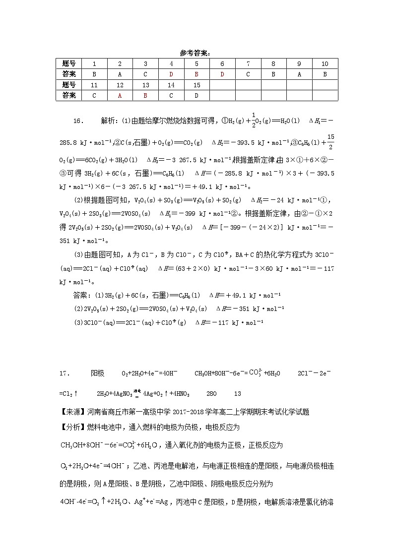 化学高二上第一次月考答案第1页