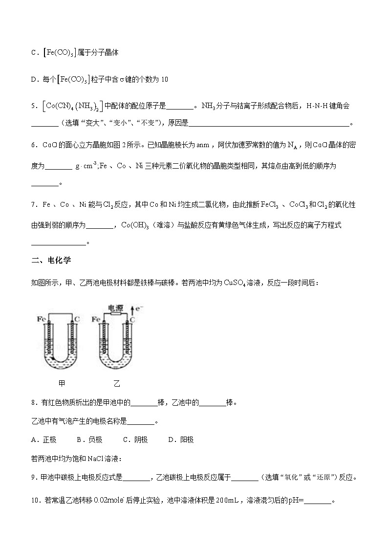 上海市上海中学东校2024-2025学年高三上学期阶段性素质评估化学试卷第2页