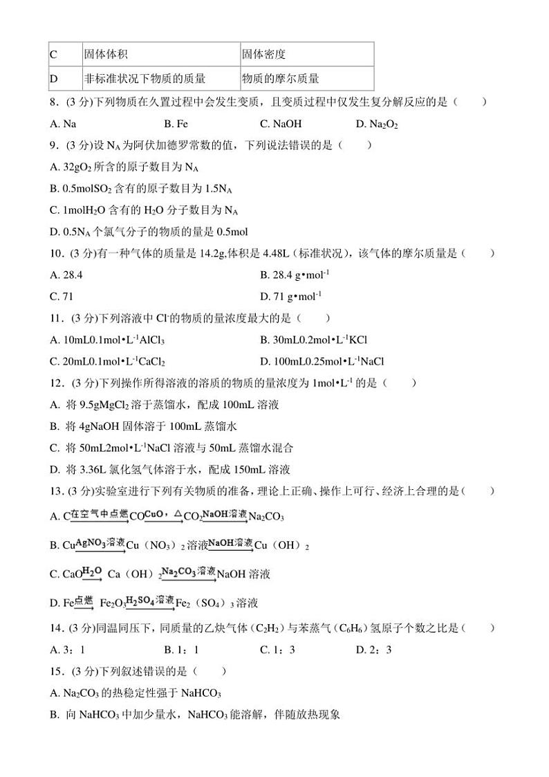 安徽省阜阳市临泉县靖波高级中学2024~2025学年高一上学期10月月考化学试卷(含答案)第2页