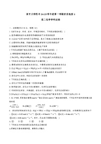 天津市南开大学附属中学2024-2025学年高二上学期第一次月考 化学试卷