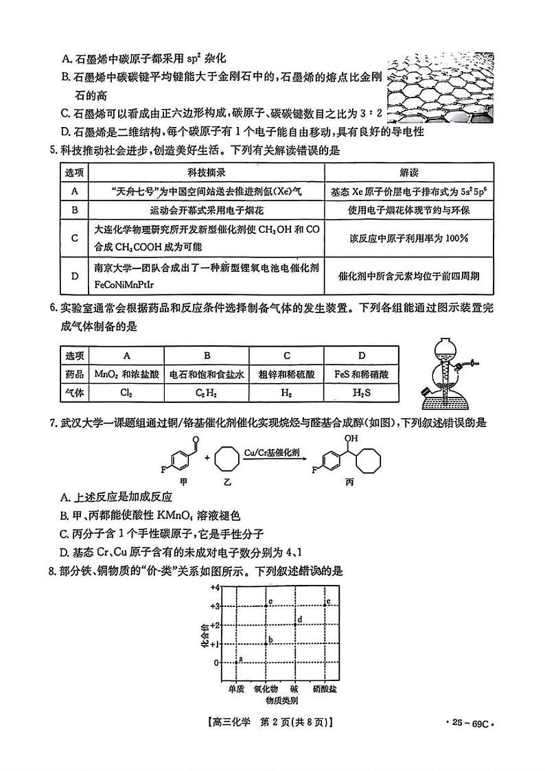 化学丨金太阳(25-69C)广东省2025届高三10月大联考化学试卷及答案第2页