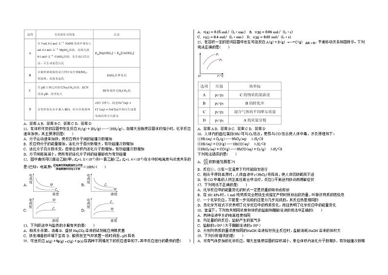 吉林省白城市实验高级中学2024-2025学年高二上学期11月期中考试 化学试题第2页