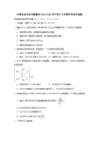 河南省駐馬店市新蔡縣2024-2025學(xué)年高三上冊開學(xué)化學(xué)試題（附答案）