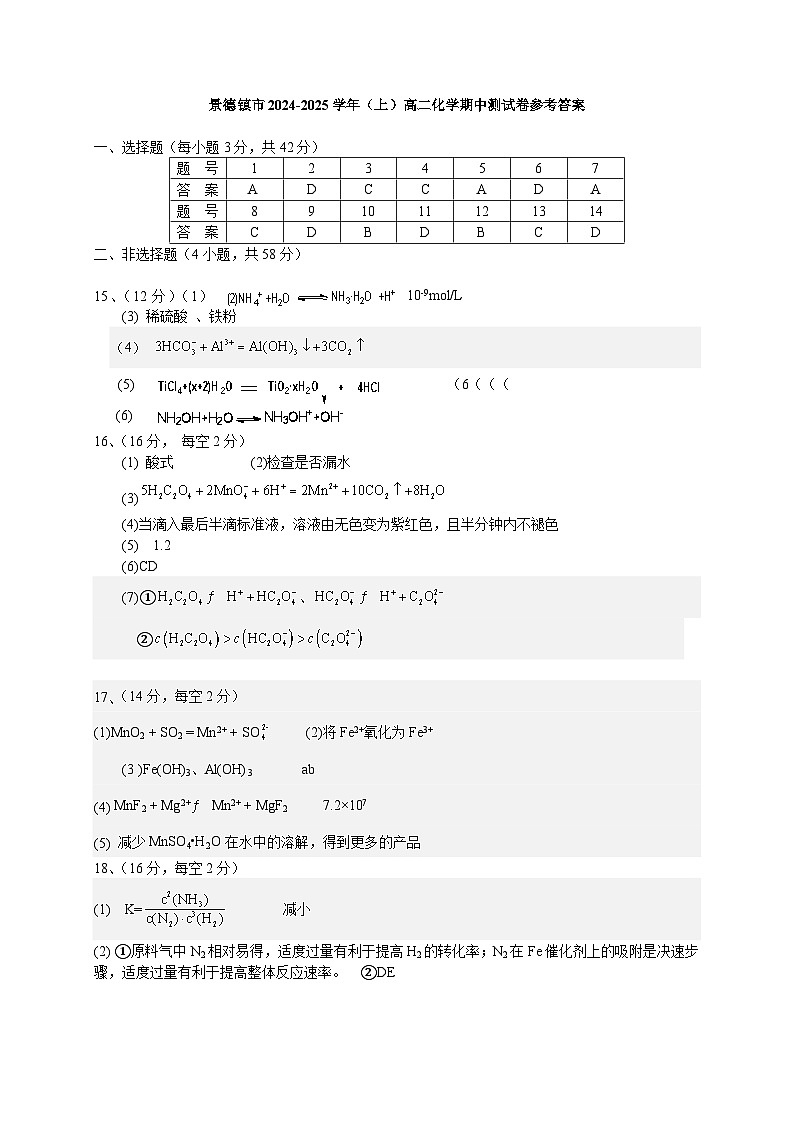 高二化学(答案 )(1)(1)第1页