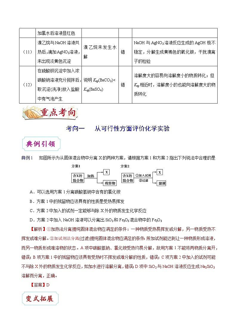 备战2025年高考化学考点一遍过考点55微型实验方案的设计与评价教案(Word版附解析)第3页