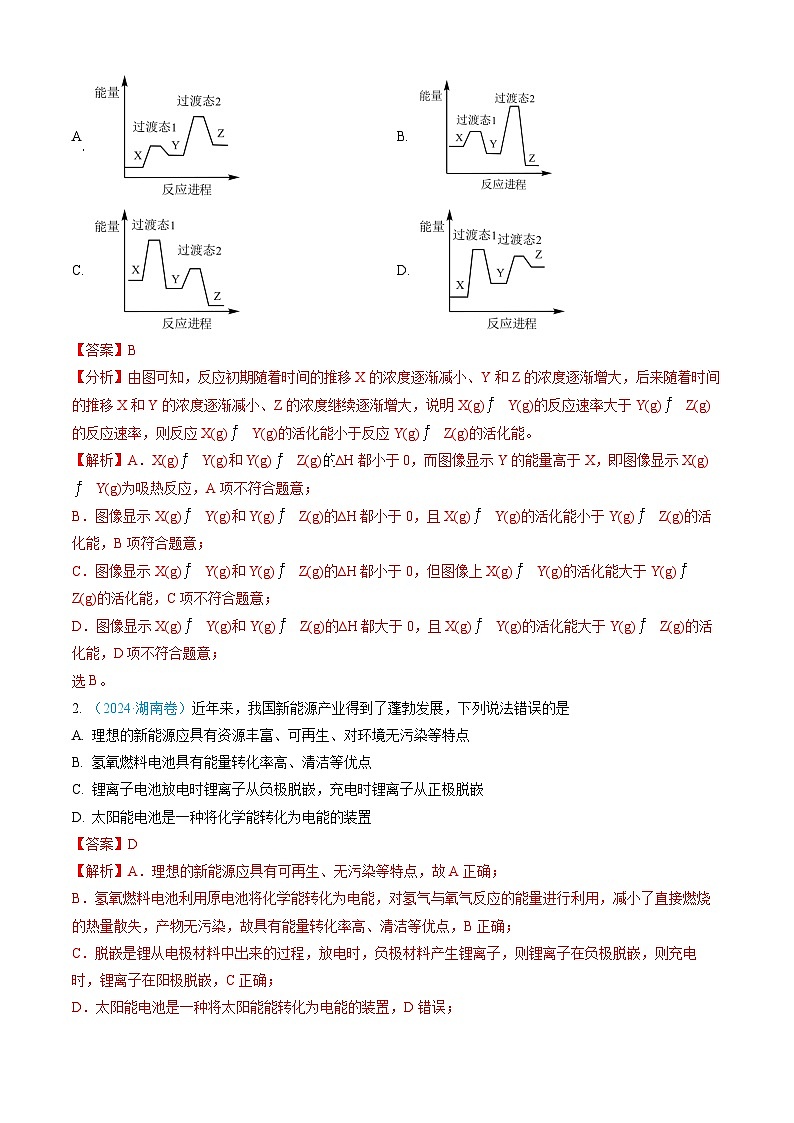 专题06 化学反应中的能量变化和反应机理-三年(2022-2024)高考化学真题分类汇编(全国通用)(教师卷)第2页