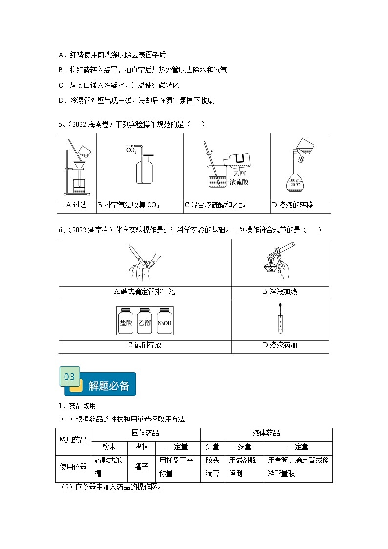 【高考化学】11个题型突破高考化学实验题 题型02 实验操作与装置的正误判断(原卷版)第3页