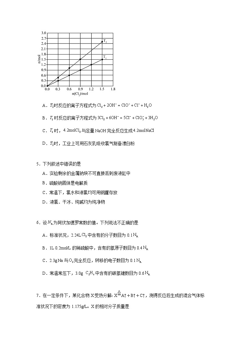 第二章海洋中的重要元素——钠和氯同步练习 2024-2025学年高一上学期化学人教版(2019)必修第一册第2页