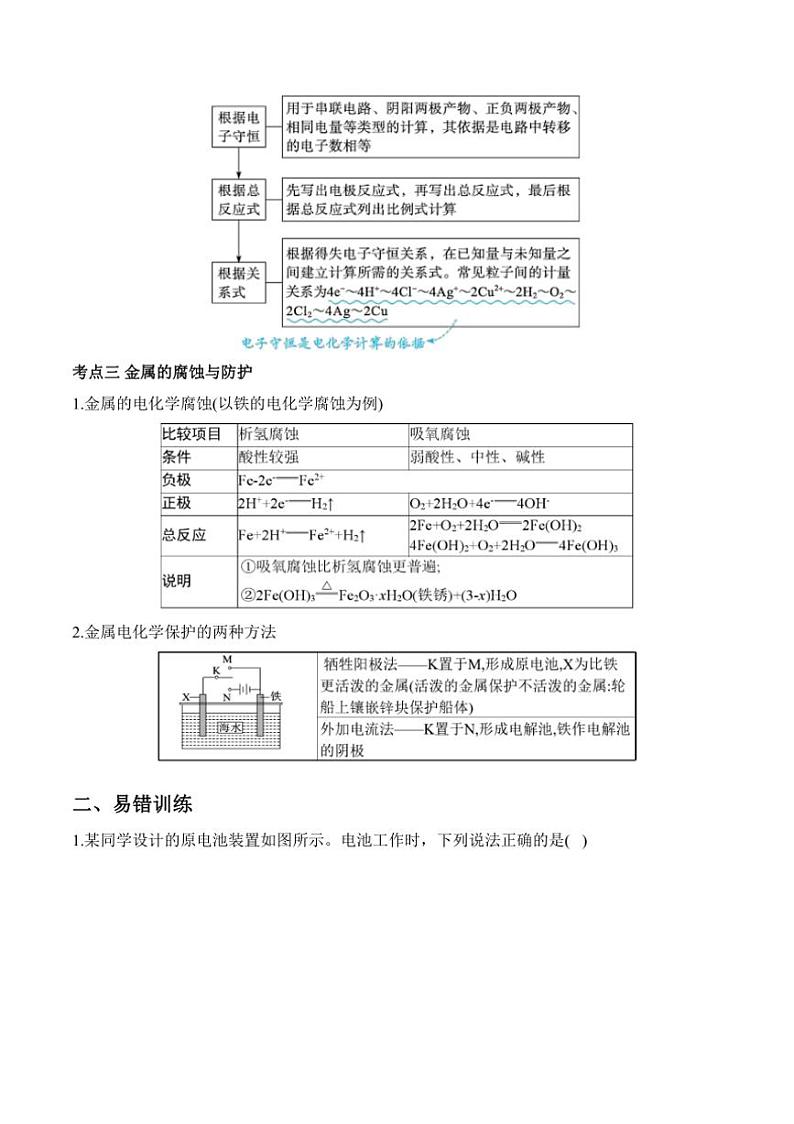 2025届新高考化学高三一轮复习易错题:电化学第3页