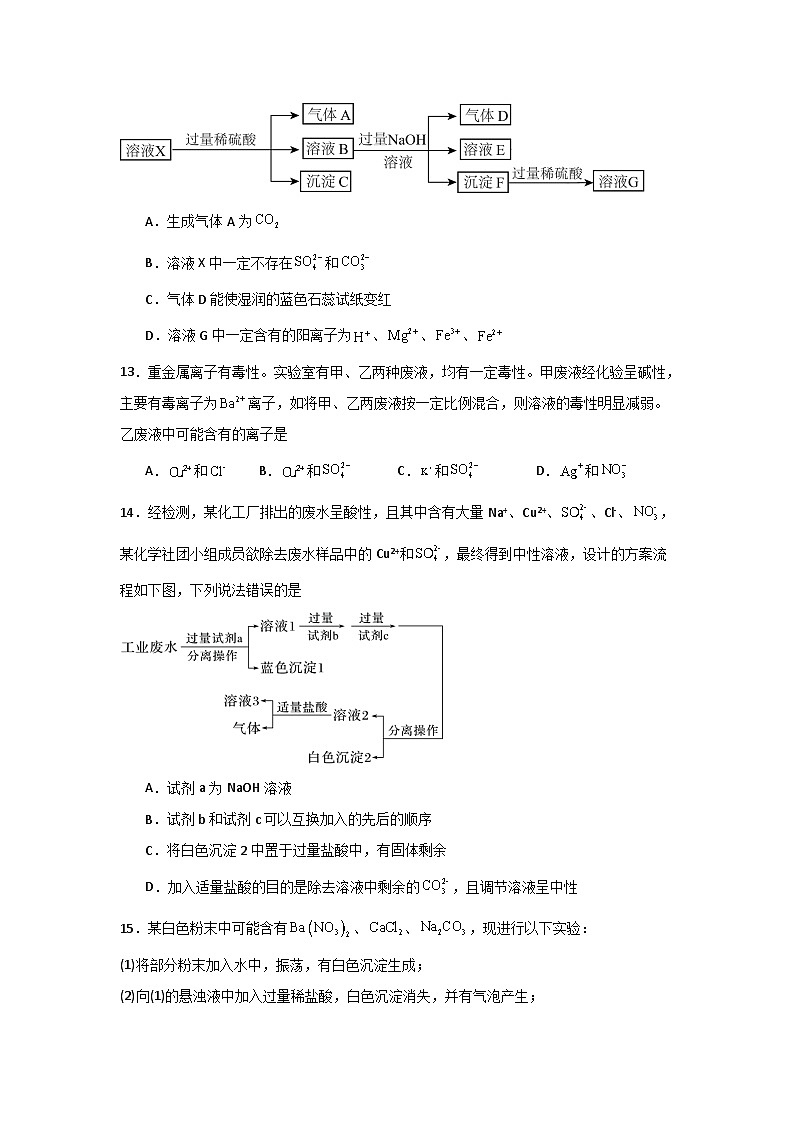 2025届化学高考一轮复习 离子反应及其应用 作业第3页