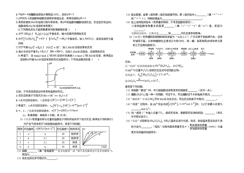 湖南省部分学校联考2024-2025学年高二上学期11月期中联考 化学试卷第2页