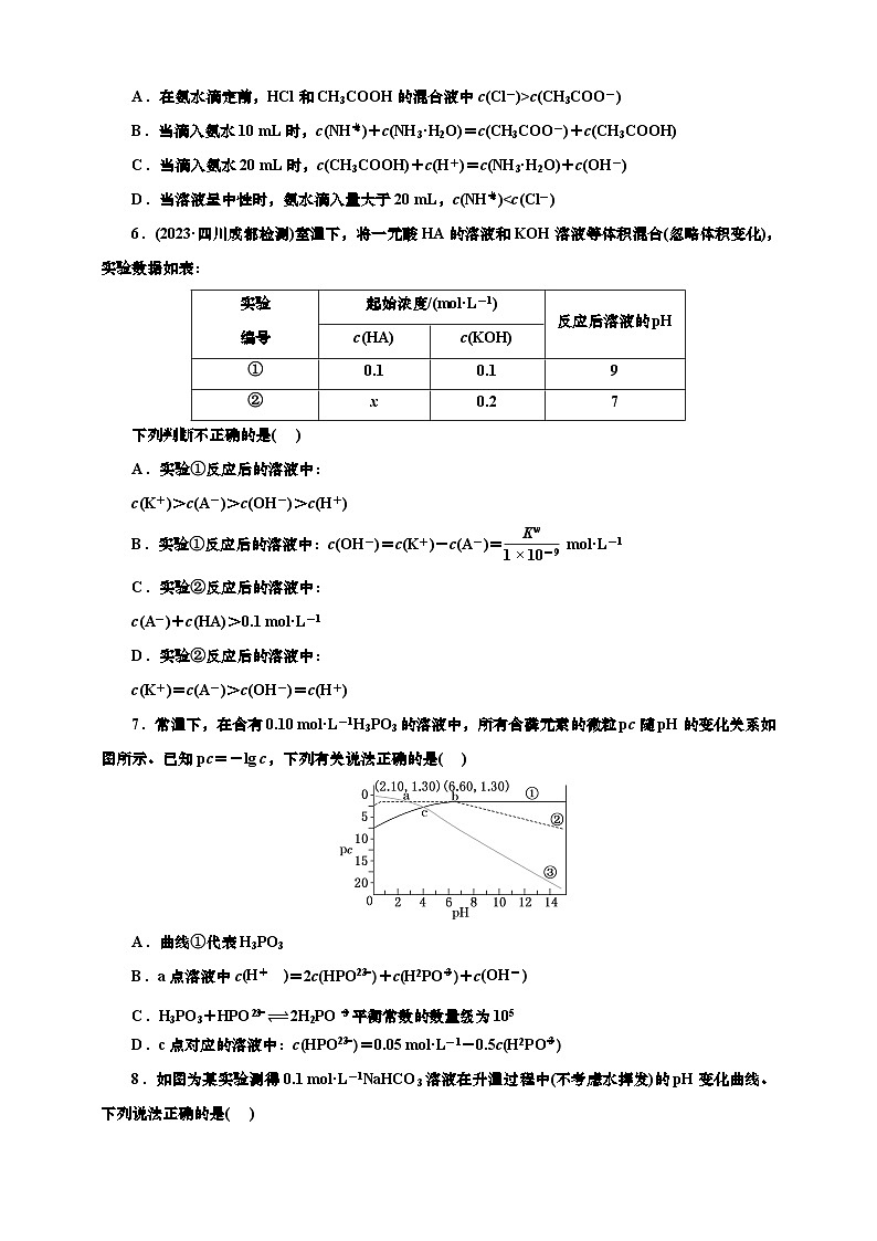 2025年高考化学一轮复习 课时检测五十九:溶液中粒子浓度大小比较(含解析)第2页
