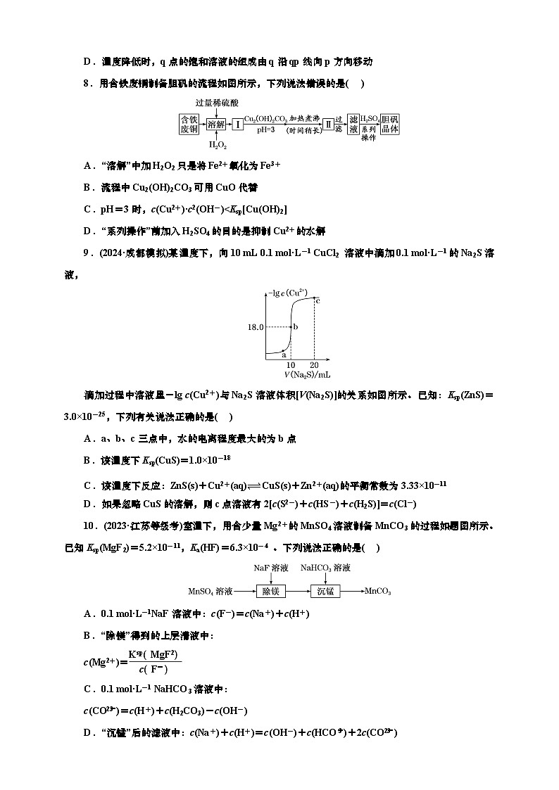 2025年高考化学一轮复习 课时检测六十:沉淀溶解平衡的基本知能评价(含解析)第3页