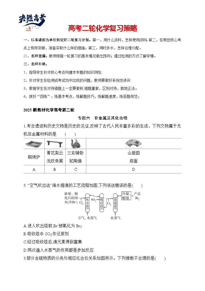 专题06 非金属及其化合物（含答案）-2025年新高考化学二轮专题练习（含答案）