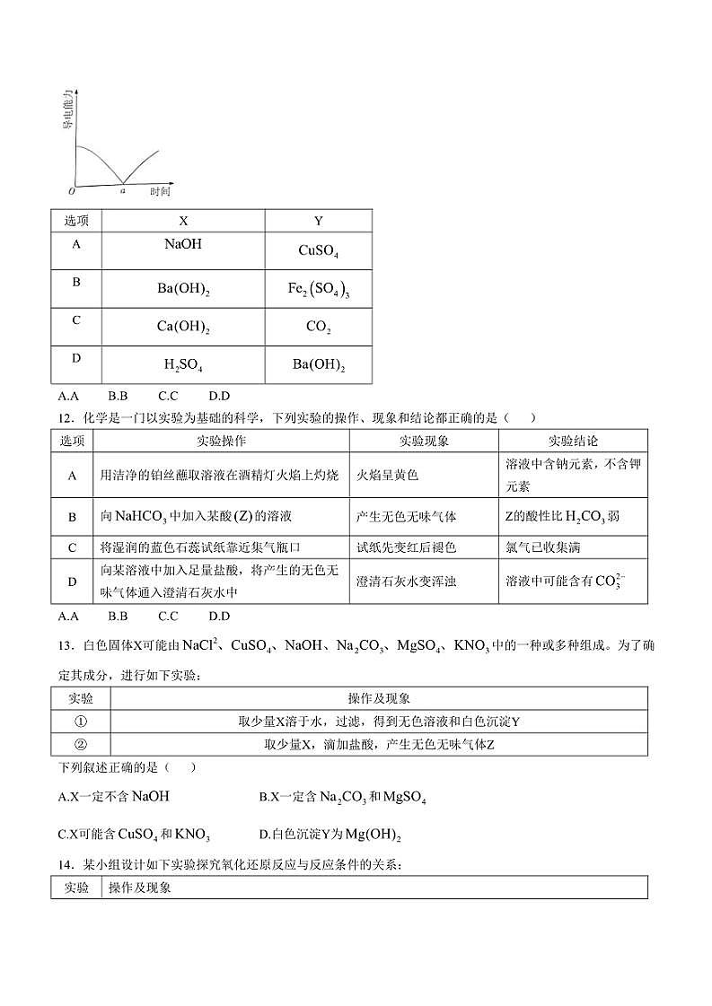 海南省部分高中2024~2025学年高一(上)阶段性教学检测(一)(期中)化学试卷(含答案)第3页
