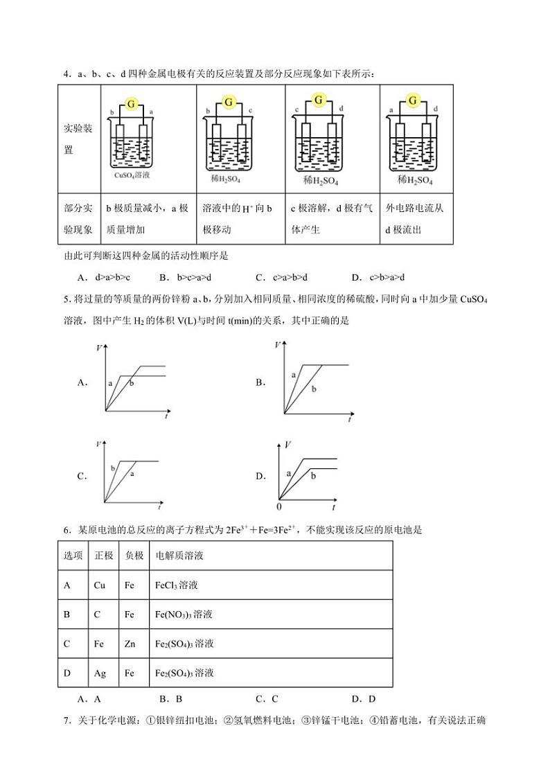 2025年高考化学一轮复习备考专项练 化学反应与电能第2页