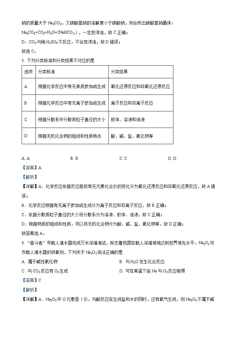 精品解析:广东省汕头市潮阳黄图盛中学2024-2025学年高一上学期期中考试 化学试题(解析版)第3页