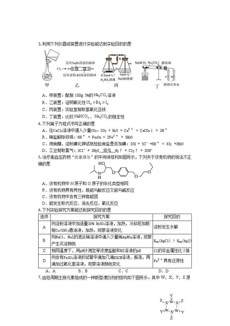 湖南省邵阳市武冈市2024-2025学年高三上学期期中考试化学试题第2页