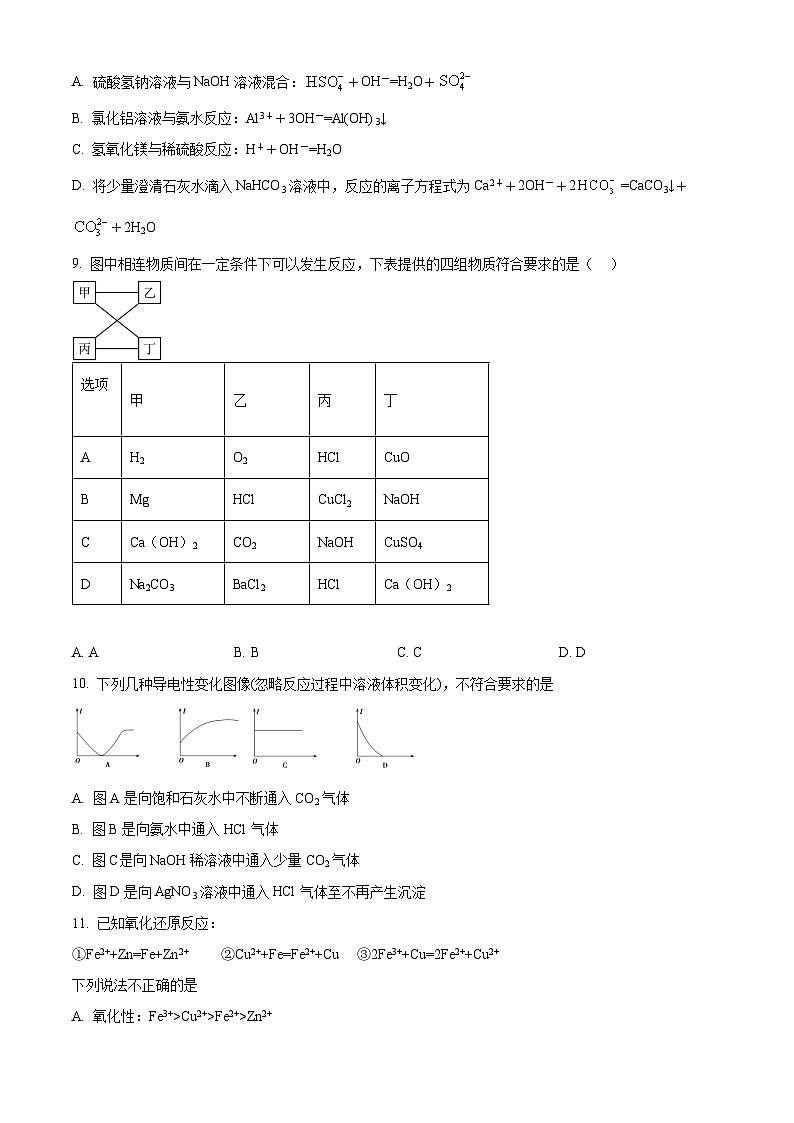 四川省内江市威远中学校2024-2025学年高一上学期期中考试 化学试题 Word版无答案第3页