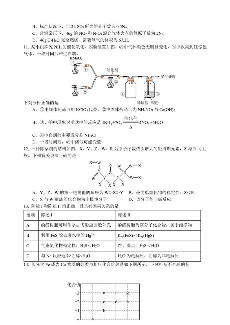广东省汕头市金山中学2024~2025学年高三(上)期中化学试卷(含答案)第3页