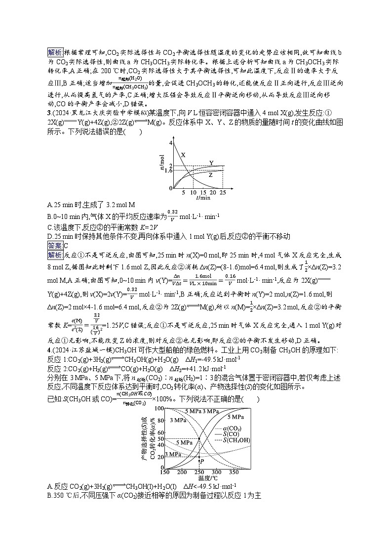 备战2025年高考二轮复习化学(通用版)选择题热点练10 多平衡体系图像及分析(Word版附解析)02