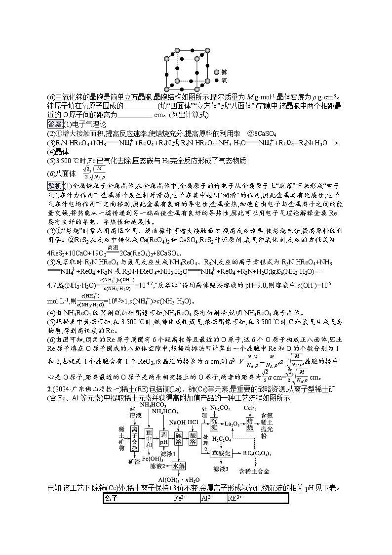 备战2025年高考二轮复习化学(广东版)大题突破练1 化学工艺流程题(Word版附解析)02