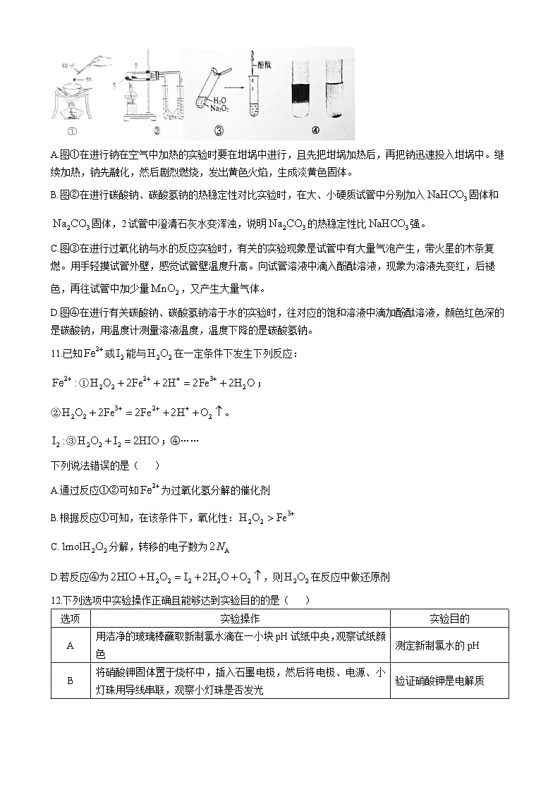 湖南省株洲市第二中学2024-2025学年高一上学期期中考试化学试题第3页