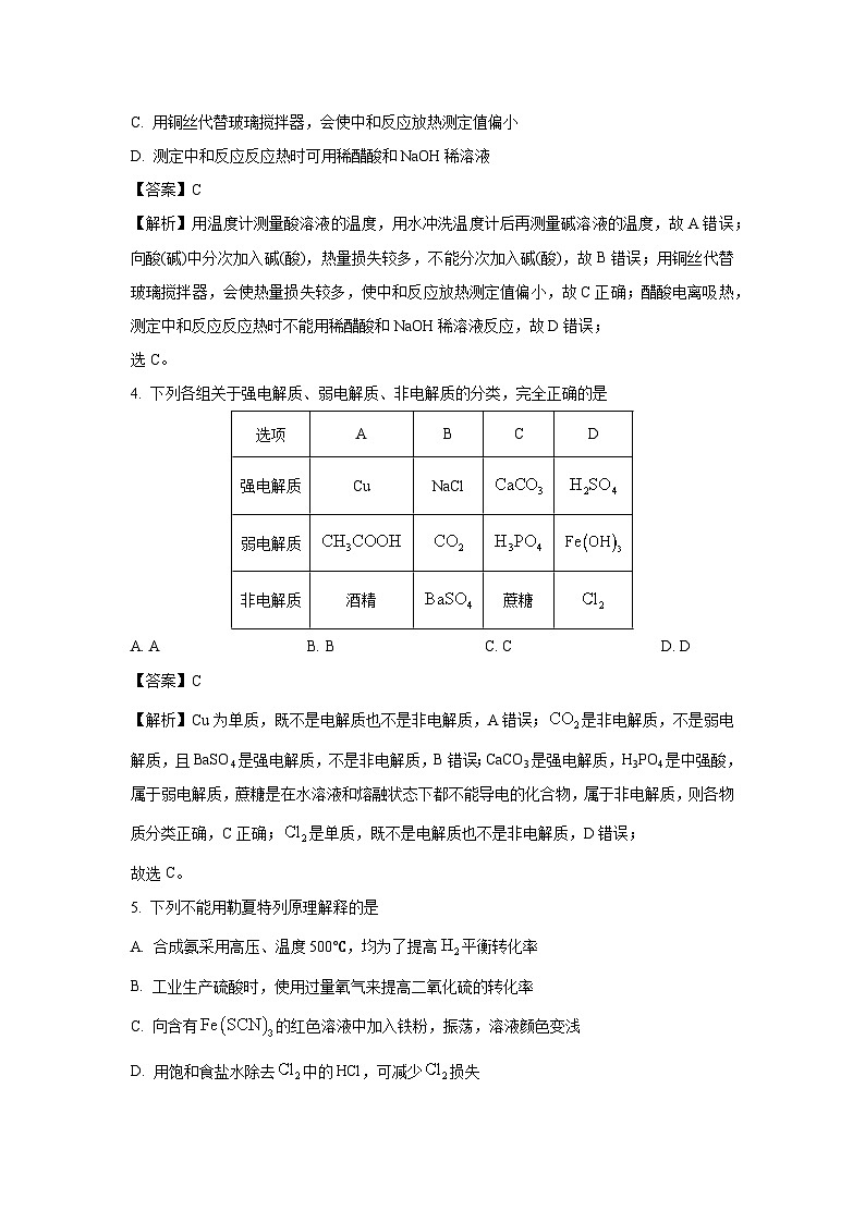 2024-2025学年浙江省浙东北联盟高二(上)期中联考化学试卷(解析版)第2页
