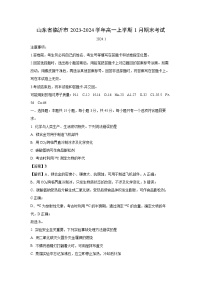 2023-2024学年山东省临沂市高一(上)1月期末考试化学试卷（解析版）