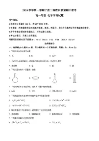 浙江省宁波市三锋教研联盟2024-2025学年高一上学期11月期中联考化学试题（含答案）