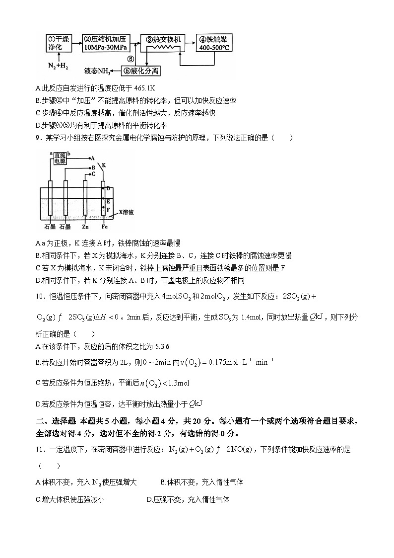山东省泰安市2024-2025学年高二上学期期中考试化学第3页