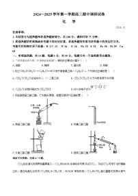 江苏省苏州市2024-2025学年高三上学期11月期中考试 化学试题(无答案)