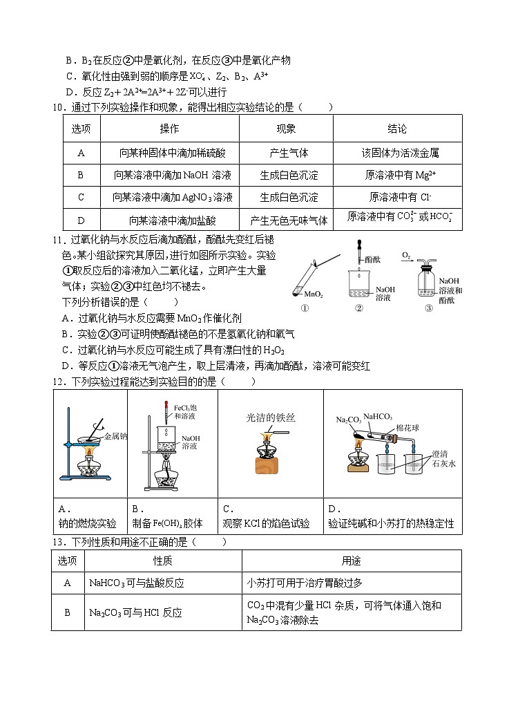 高2027届高一上学期期中考化学试题(段+蒋)第3页