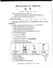 广西壮族自治区柳州市2025届高三上学期第一次模拟考试化学试题（PDF版附答案）