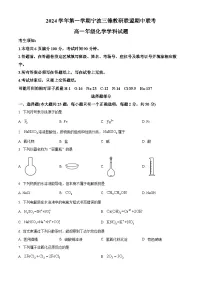 浙江省宁波市三锋联盟2024-2025学年高一上学期11月期中考试化学试题（Word版附解析）